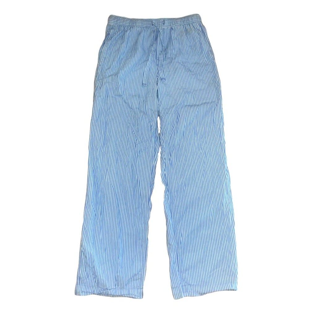 GAP Blue and White Pinstripe Cotton Wide Leg Coastal Pants